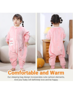 Saco de Dormir HAHASHOW para Bebés 9-18 Meses Rosa Unisex 2
