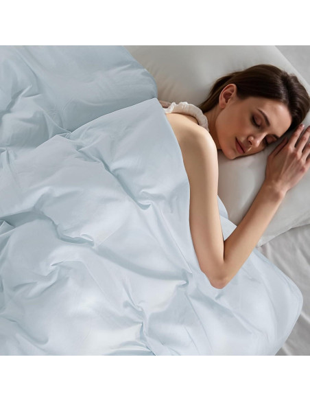 Juego de Funda de Edredón NEXHOME PRO King 100% Algodón Azul Bebé