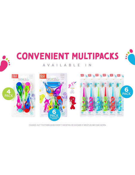 Soporte para Cepillos de Dientes Farber Baby - 4 Pack Animales