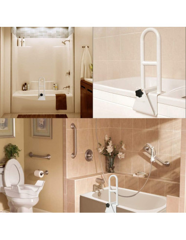 Barra de Seguridad para Bañera MOASKER Blanca - Acero Ajustable