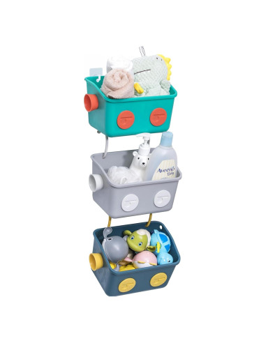 Organizador de Juguetes de Baño LUFOFOX Robot Colorido 3 Cestas