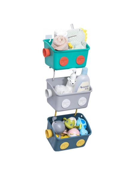 Organizador de Juguetes de Baño LUFOFOX Robot Colorido 3 Cestas
