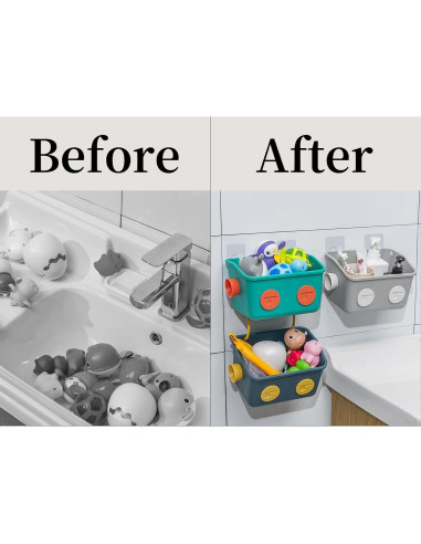 Organizador de Juguetes de Baño LUFOFOX Robot Colorido 3 Cestas