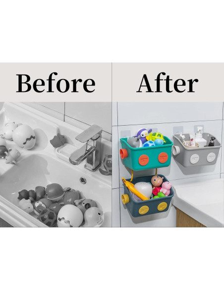 Organizador de Juguetes de Baño LUFOFOX Robot Colorido 3 Cestas