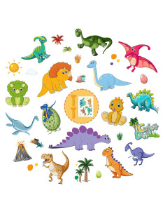 Pegatinas Antideslizantes para Bañera PRATIQUE - Dinosaurios 12 Páginas