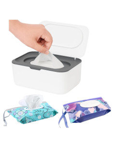 Dispensador de Toallitas Reutilizable HFHungkeong Blanco-Gris