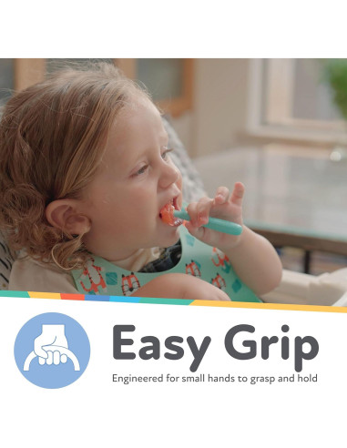 Set de Cucharas para Bebés Nuby 3 Piezas 6+ Meses Silicona