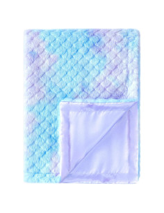 Manta para Bebés BEILIMU Reversible 76x102 cm Arcoíris Azul