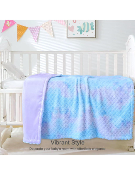 Manta para Bebés BEILIMU Reversible 76x102 cm Arcoíris Azul