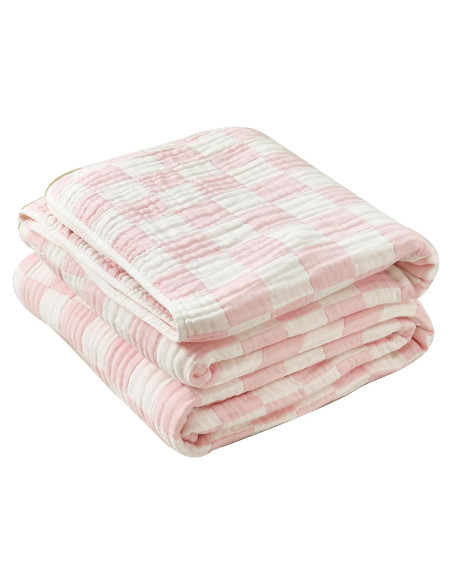 Manta de Muselina SANACYNA 100% Algodón Rosa 76x102 cm