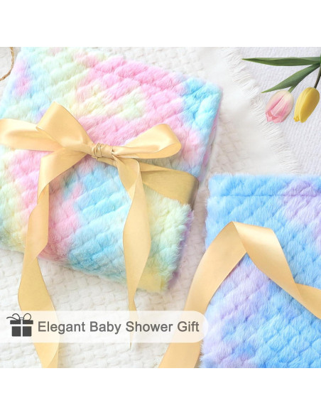 Manta para Bebés BEILIMU Reversible 76x102 cm Arcoíris Azul