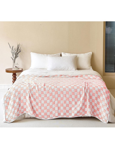 Manta de Muselina SANACYNA 100% Algodón Rosa 76x102 cm