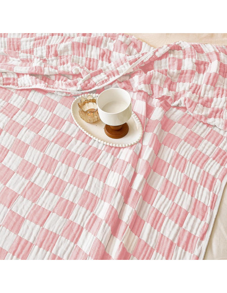 Manta de Muselina SANACYNA 100% Algodón Rosa 76x102 cm