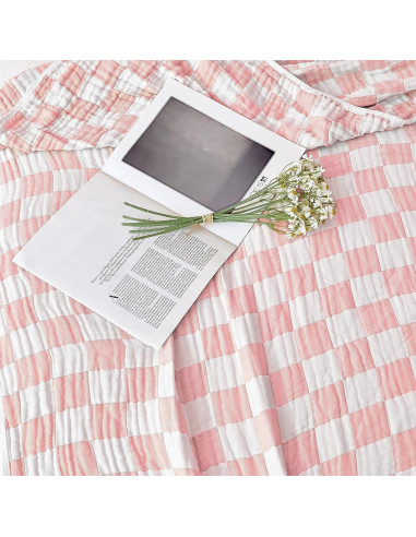 Manta de Muselina SANACYNA 100% Algodón Rosa 76x102 cm