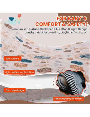 Alfombra de Juego Duwenem 127x127 cm Suave y Lavable