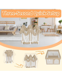Parque Infantil Plegable Beige 127x127 cm Ultra-Portátil 2