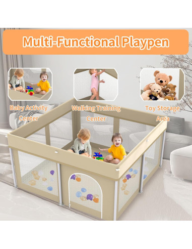 Parque Infantil Plegable Beige 127x127 cm Ultra-Portátil