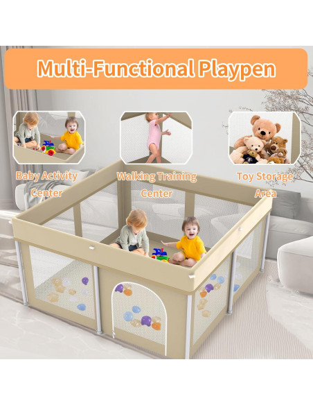 Parque Infantil Plegable Beige 127x127 cm Ultra-Portátil