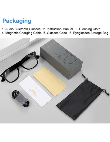 Gafas Inteligentes GenXenon MZ08 Bluetooth con Luz Azul