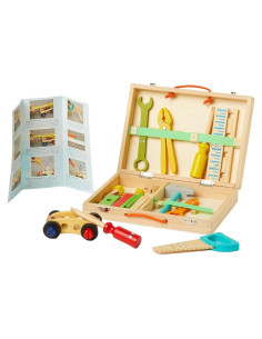 Caja de Herramientas de Madera Big Heart 25 Piezas para Niños