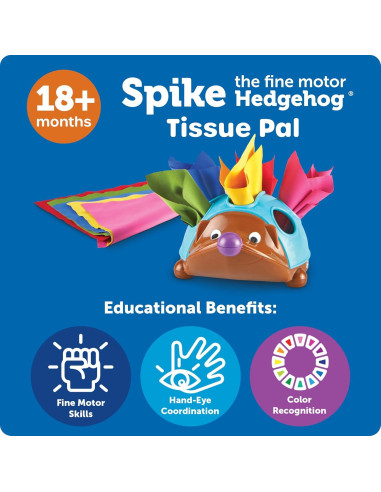 Spike el Erizo de Motricidad Fina - Recursos de Aprendizaje, 11 Piezas, 18 Meses+
