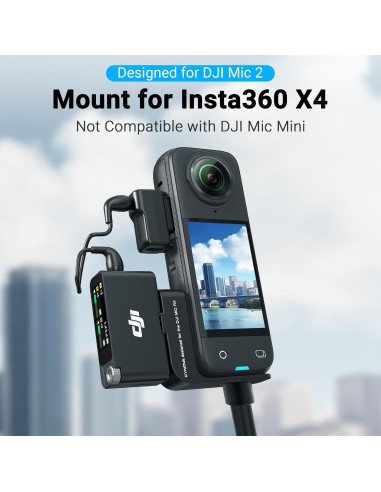 Soporte de Micrófono CYNOVA para Insta360 X4/X3 con Cable 3.5mm