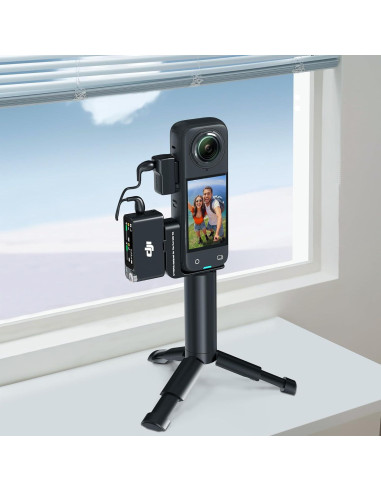 Soporte de Micrófono CYNOVA para Insta360 X4/X3 con Cable 3.5mm
