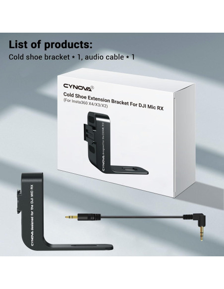 Soporte de Micrófono CYNOVA para Insta360 X4/X3 con Cable 3.5mm