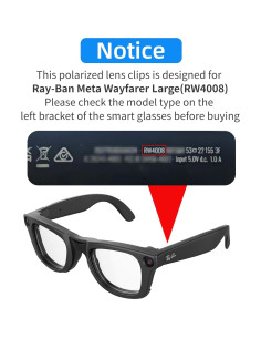 Clip Polarizado RCstyle para Ray-Ban Meta Wayfarer L Gris/Naranja 2