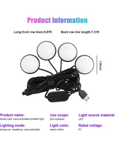 Luces LED interiores Suvnie 4 en 1 con control remoto 2