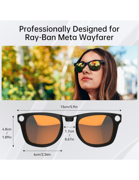 Clip Polarizado RCstyle para Ray-Ban Meta Wayfarer L Gris/Naranja