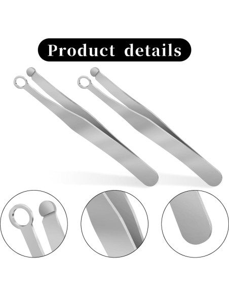 2 Pinzas Recortadoras de Vello Nasal Acero Inoxidable QfwdfcTrenz
