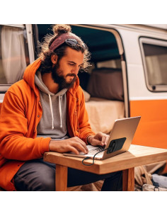 Manga de Elastano kwmobile para SSD SanDisk, Samsung, Crucial - Negro/Azul 2