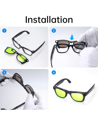 Clip Polarizado RCstyle para Ray-Ban Meta Wayfarer L Gris/Naranja