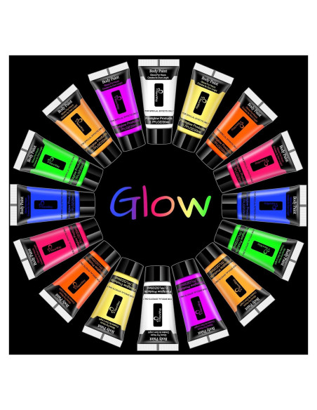 Pintura Luminosa NewWay para Cara y Cuerpo 8 Colores 20.7 ml