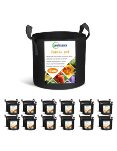 Paquete de 24 bolsas de cultivo Cavisoo 19L con asas reforzadas