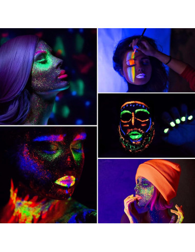 Pintura Luminosa NewWay para Cara y Cuerpo 8 Colores 20.7 ml