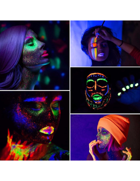 Pintura Luminosa NewWay para Cara y Cuerpo 8 Colores 20.7 ml