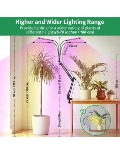 Luz de Crecimiento LED AIHOME 4 Cabezas Espectro Completo 2