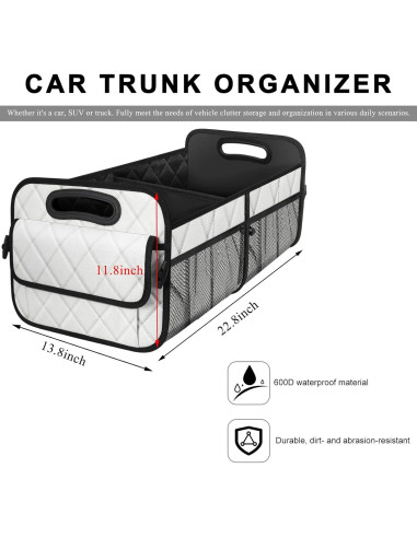 Organizador de Maletero de Coche NYTKL Blanco Impermeable