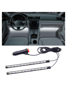 Kit de Luces LED Ambientales para Automóvil xuzi123 1.3m Blanco