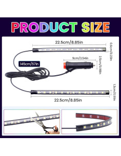 Kit de Luces LED Ambientales para Automóvil xuzi123 1.3m Blanco 2