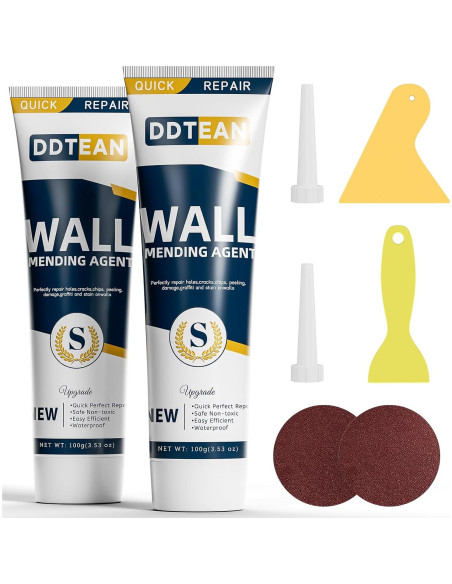 Kit de Reparación de Drywall DDTEAN - 2 Paquetes Masilla 199.58g