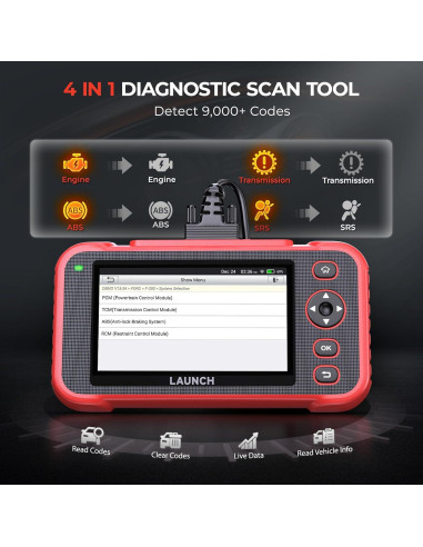 Escáner OBD2 LAUNCH CRP129I V2.0 con ABS y SRS