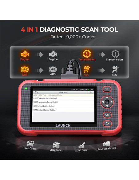 Escáner OBD2 LAUNCH CRP129I V2.0 con ABS y SRS