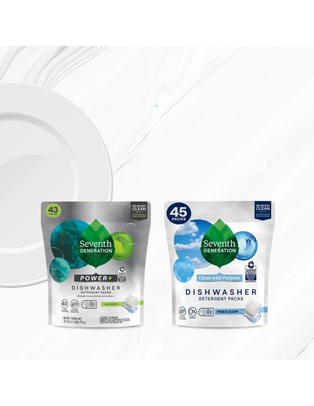 Detergente Natural para Lavavajillas Seventh Generation 45 Unidades - Aroma Libre y Claro