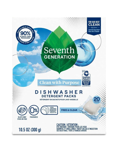 Detergente Natural para Lavavajillas Seventh Generation 45 Unidades - Aroma Libre y Claro