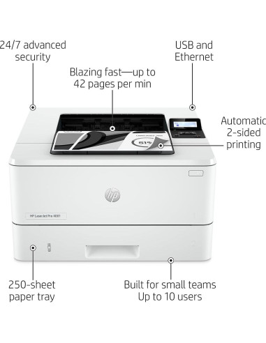Impresora HP LaserJet Pro 4001dn A4 B/N, 42 ppm, Ethernet