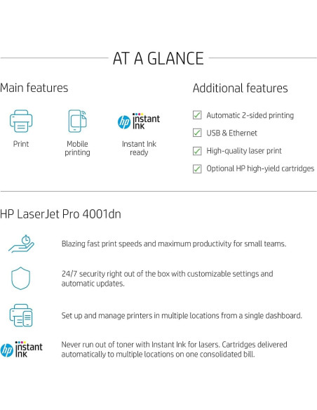 Impresora HP LaserJet Pro 4001dn A4 B/N, 42 ppm, Ethernet