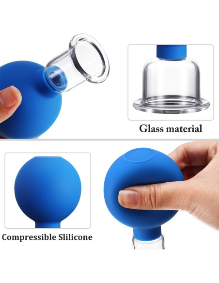 Taza de Ventosas Facial Nuanchu de Vidrio Azul 3.81 cm